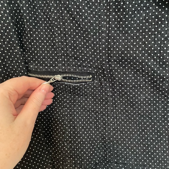 Tria Moto style microdot blazer jacket size Small- black and white. Zip front - Picture 6 of 9